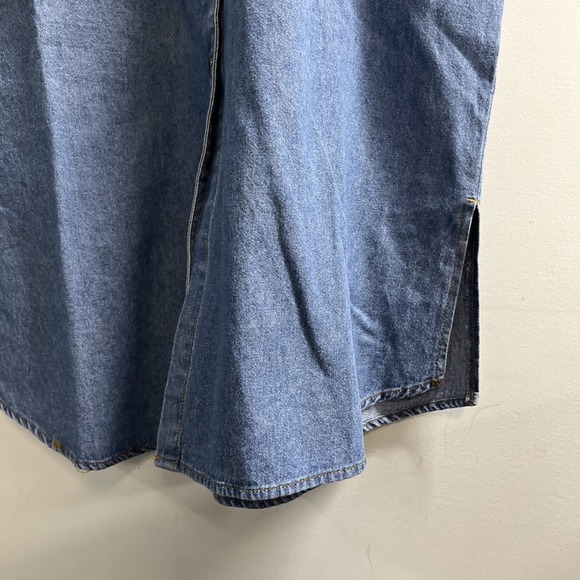 Northstyle Denim Dress Womens M Blue Button Down Collared Midi Western Rodeo - Picture 3 of 13